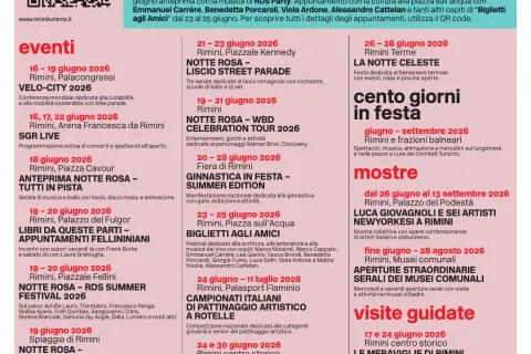 Cose da fare Rimini dal 16 al 30 giugno 2026