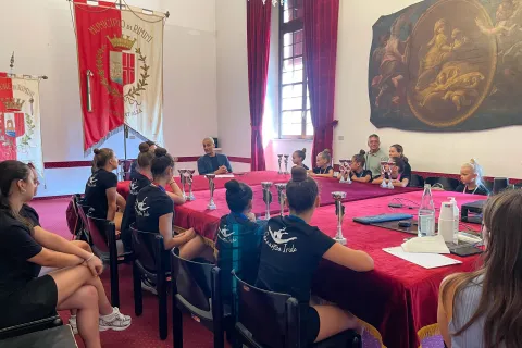 Ginnastica Iride con il Sindaco Jamil Sadegholvaad e l'Assessore allo Sport Michele Lari