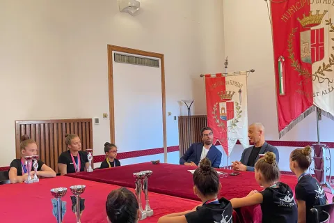 Ginnastica Iride con il Sindaco Jamil Sadegholvaad e l'Assessore allo Sport Michele Lari