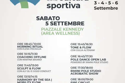Festival della cultura sportiva 2026 - calendario area wellness