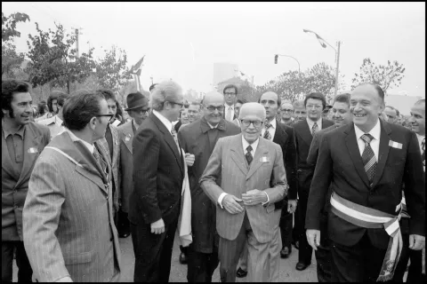 Visita del 21-10-1973 Sandro Pertini a Rimini foto archivio Minghini