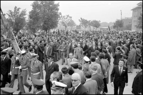 Visita del 21-10-1973 Sandro Pertini a Rimini foto archivio Minghini