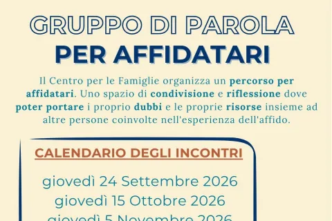 Volantino gruppo affidatari Settembre - Novembre 2026