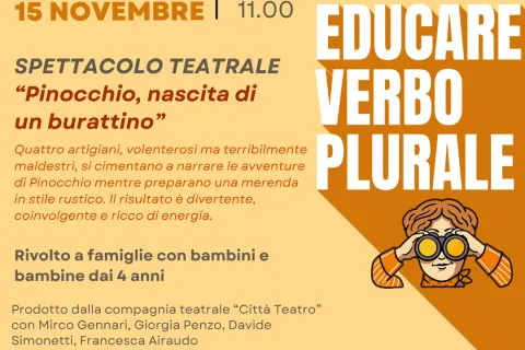 spettacolo teatrale Pinocchio nascita di un burattino