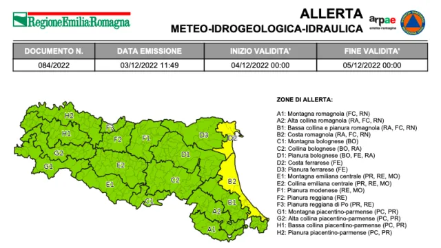 allert ameteo 4 dicembre 