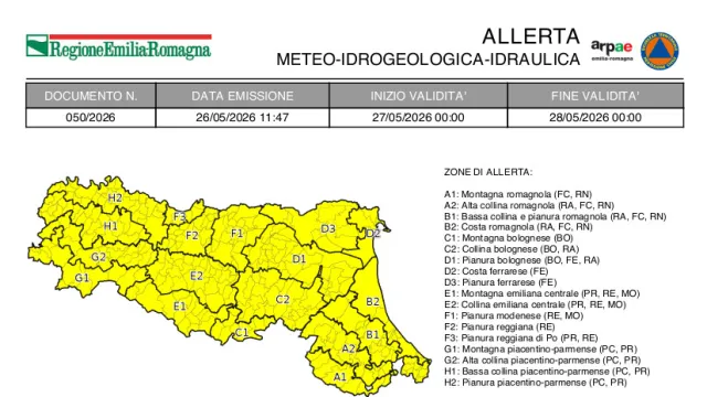 Allerta meteo gialla per temporali n.50
