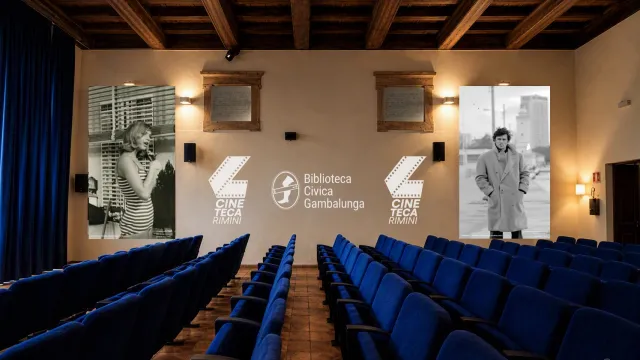 Rendering allestimento cineteca interno
