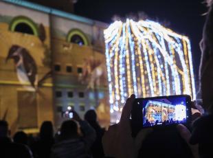 spettacolo videomapping in Piazza malatesta