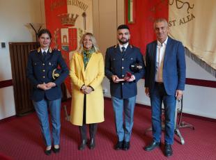 Agente Carella, Questore di Rimini Rosanna Lavezzaro, Dirigente delle Volanti Comm. Capo Veronica Brustenghi, Sindaco  Sadegholvaad