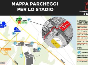 mappa parcheggi per lo stadio